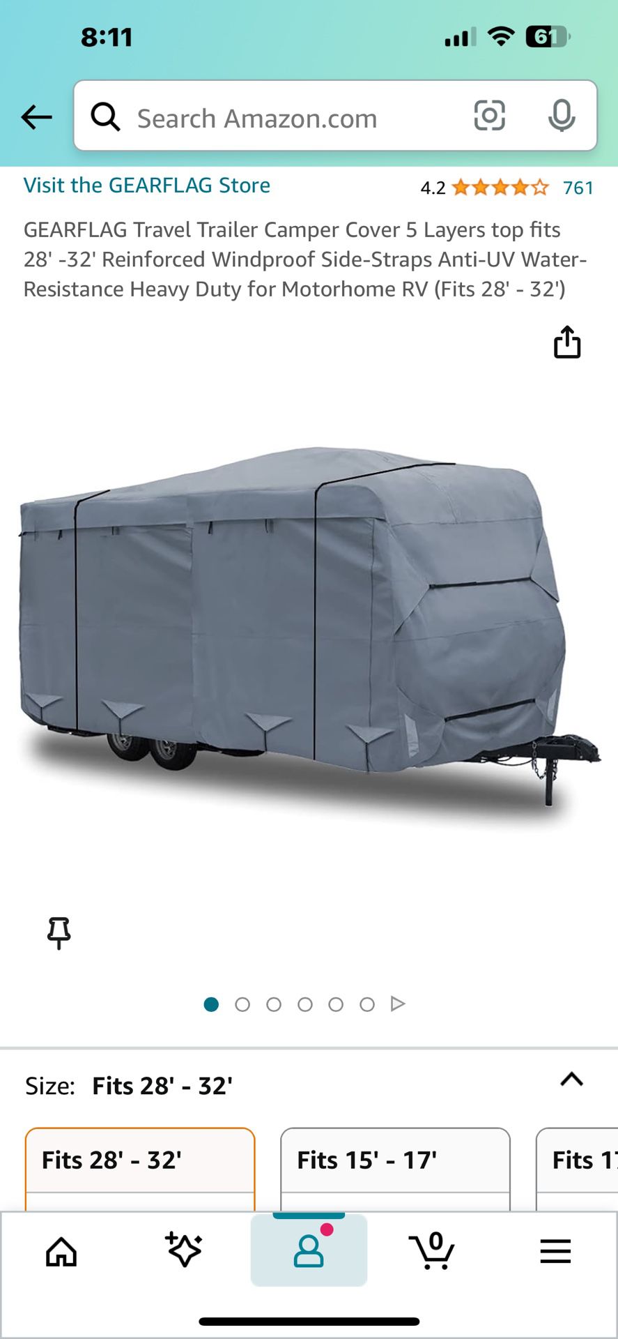 NEW 32’ Travel Trailer Cover 