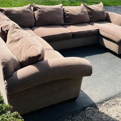 Light Brown Coffee Sectional Couch Set 