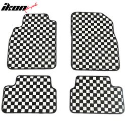 Fits 2008-2015 Chevy Cruze 2016 Limited Floor Mats Checkered Carpets Black White Plaid