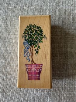 Topiary Tree Wood-Mounted Rubber Stamp