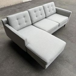 West Elm Reversible Sectional Light Grey 