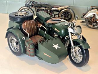 WW2 ERA ARMY SIDECYCLE MODEL.. HANDCRAFTED WITH STEEL
