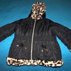 Pistachio Girls' Heart Quilted Jacket with Faux Fur And Camp Puffer Vest