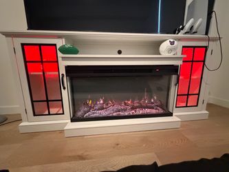 Modern Electric Fireplace with Color-Changing LED Lights – For Sale