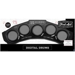 First Act 5-Pad Digital Drum Set (Drums, Adapter, Sticks & Book)