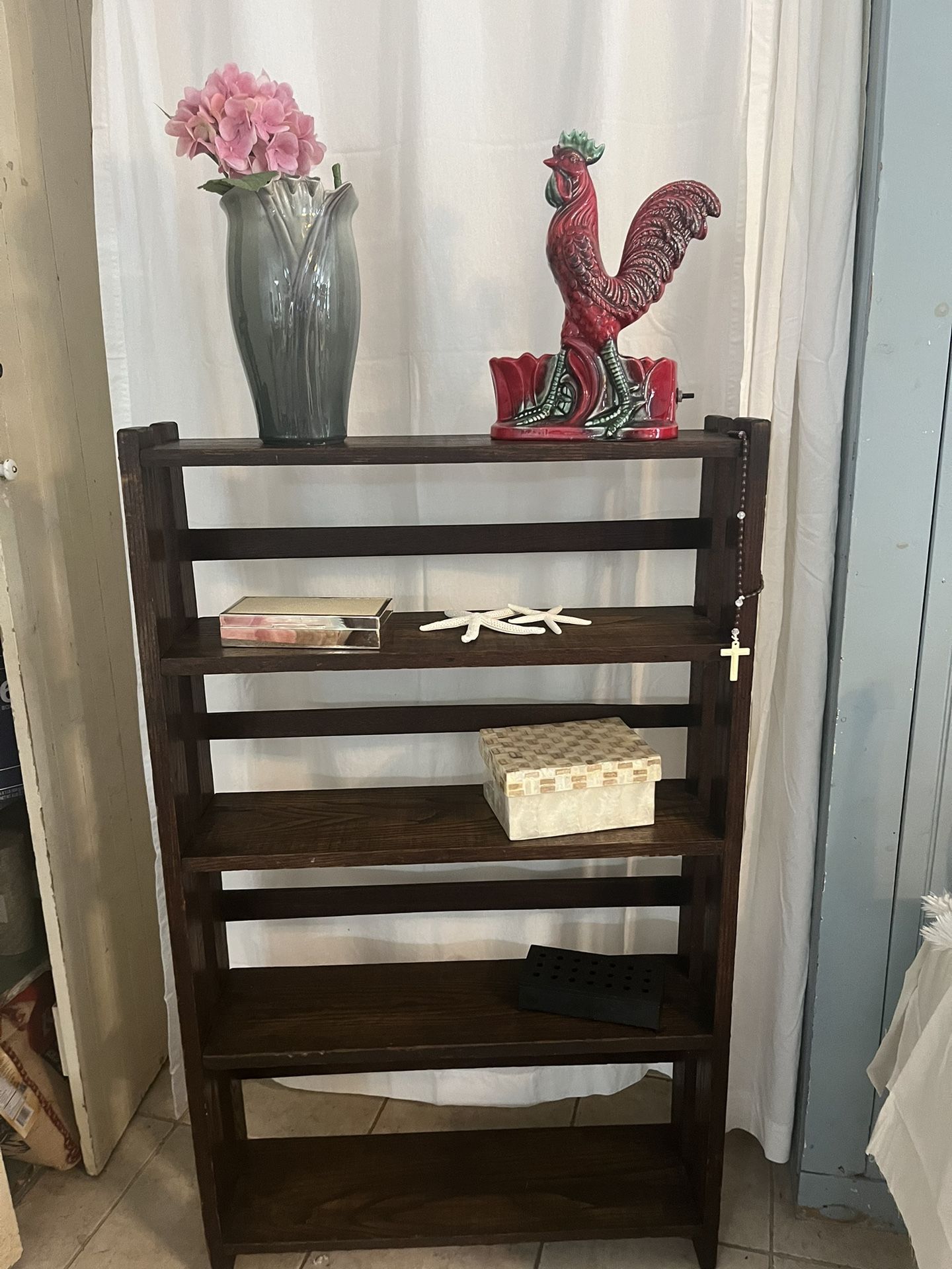 Wood Shelf Mission Style, Great For Kids Collections Real Wood Sturdy