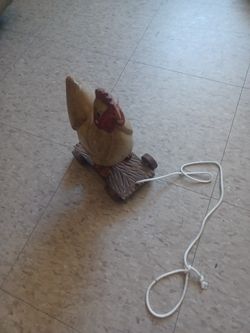 Vintage Pulling Chicken Wood