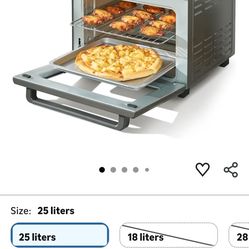 VEVOR 12-IN-1 Air Fryer Toaster Oven, 25L Convection Oven, 1700W Toaster Ovens Countertop Combo with Grill, Pizza Pan, Gloves, 12 Slices Toast