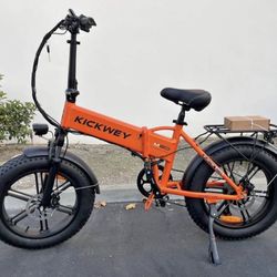 Kickwey 20 Inch Fat Tire Foldable Electric Bicycle 35MPh MAx 750w Motor