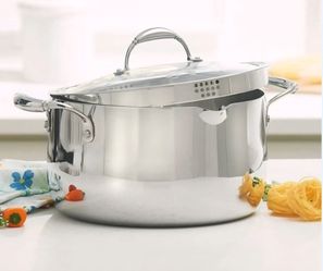 9-Qt Tri Ply Stainless Steel Straining Simmer Pot