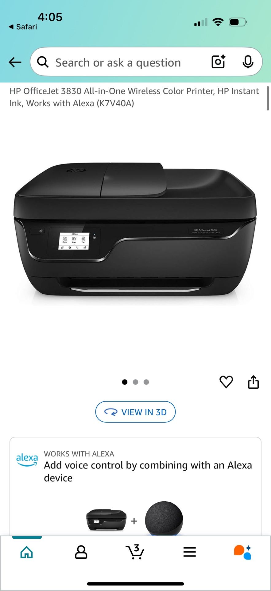HP OfficeJet 3830 All-in-One Wireless Printer