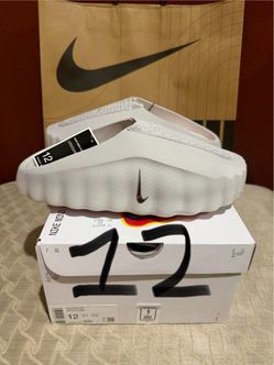 MENS SIZE 12 NIKE MIND 001 SLIDE LIGHT SMOKE GREY