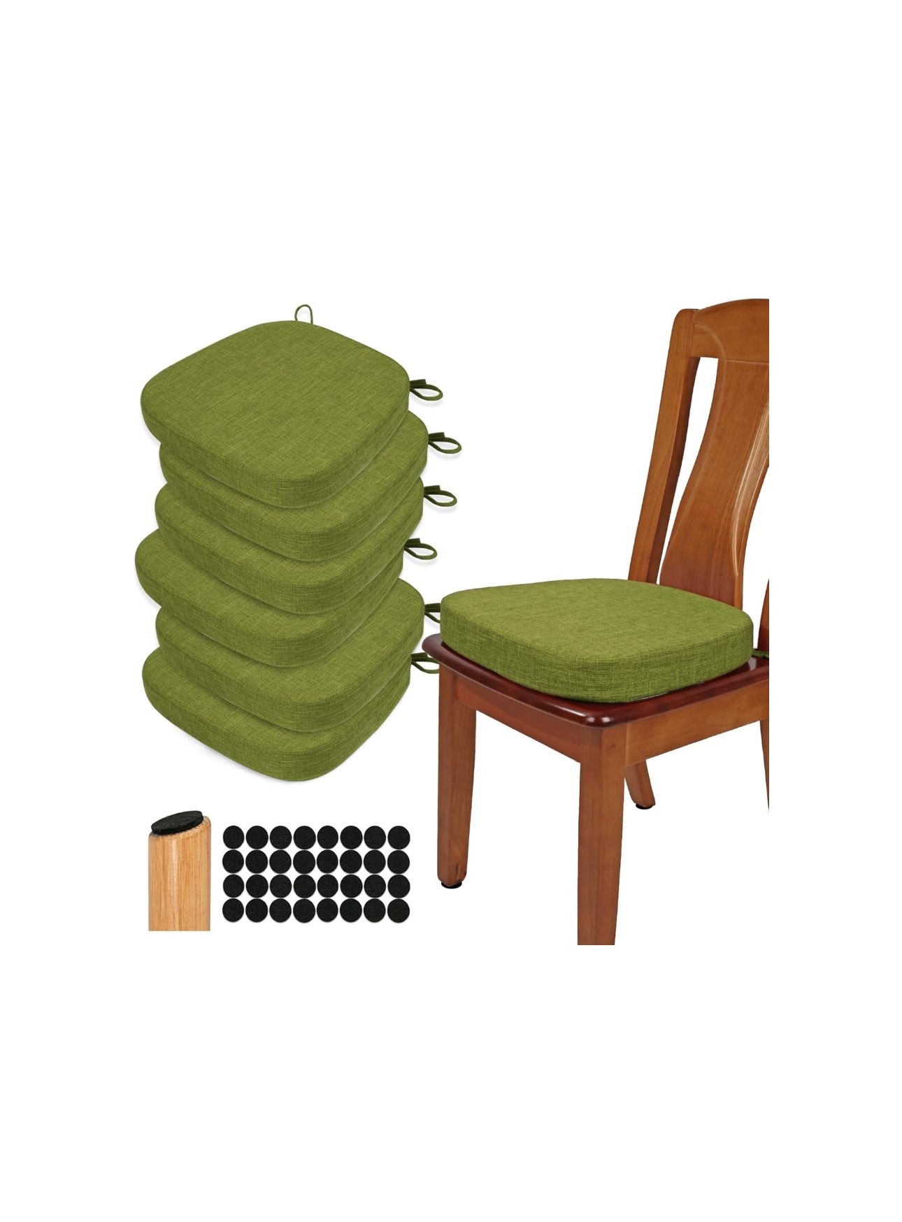 Thickened Dining Chair Cushions Set of 6, U Shape High Density