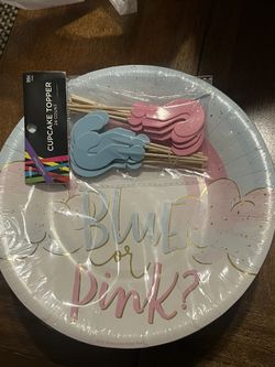Paper Plates Blue Or Pink