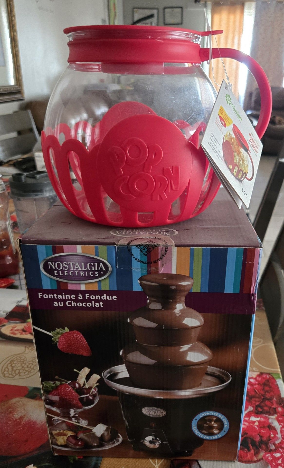 Popcorn and fountain chocolate