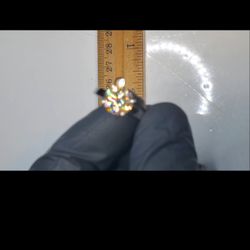 Mossanite VVS Chocolate/White/Blue 925 Sterling Silver Ring, Size 7 New, Passes Diamond, 3 Carats