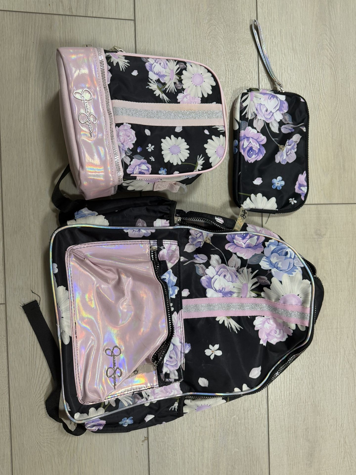 Jessica Simpson Backpack With Lunch Box And Pencil Case