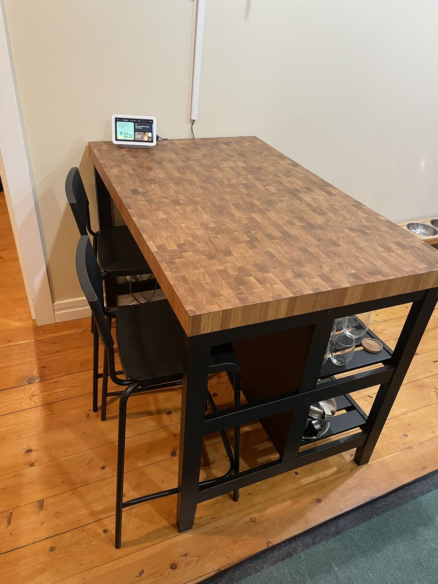 IKEA VADHOLMA - Kitchen Island / Table - Black/Oak