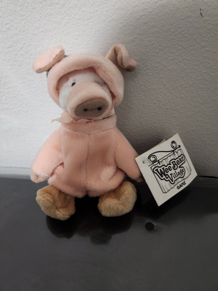 Vintage Ganz Wee Bear Village 1999 Jointed in Pig Costume H3132