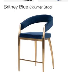 El Dorado Furniture Blue Velvet Counter Height Bar Stools (Set of 4)