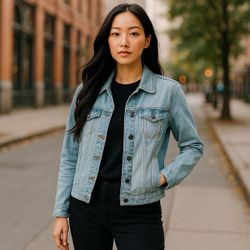 Mossimo Light Wash Denim Jacket Size Medium
