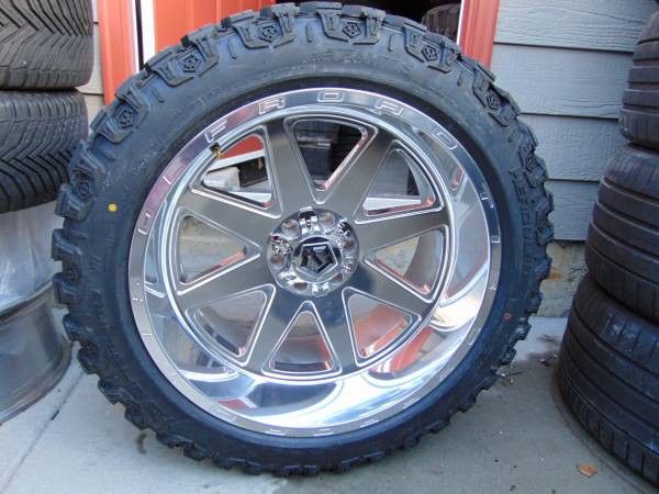 4 New 22X12 Polished TIS Rims LT 33 12.50 22 TIS Tires *8X180 *6X5.5* *6X135* *Dodge* *Chevy* *Ford*