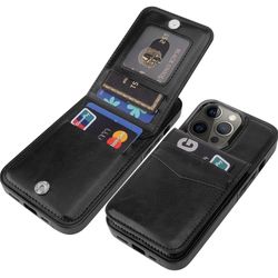  iPhone 13 Pro Wallet Case with Card Holder In Black