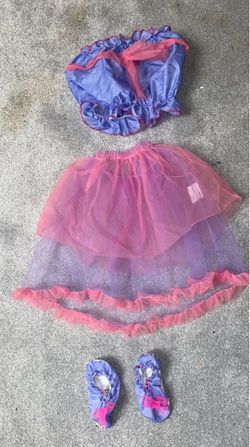 Girls Ballet Costume Set with Tutu and Slippers