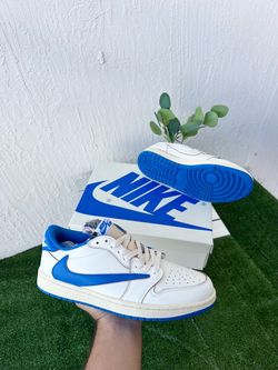 Travis Scott X Air Jordan 1 Lows ‘Sail military blue’