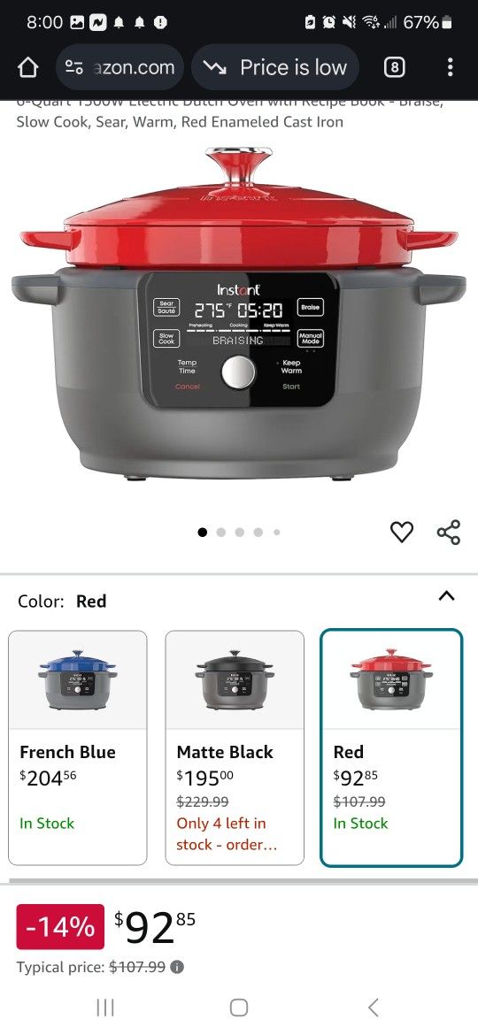 Instant Pot Touch Screen Dutch Oven With Accessories