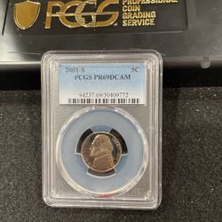 2001 S Gem Proof Jefferson Nickel Graded At PR69 With A Deep Cameo A-19