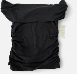 Abercrombie & Fitch Black Strapless Ruched Tube Top - XS