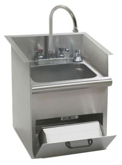 NEW Eagle Group HWB-E Drop In Hand Wash Sink, Faucet, Soap & Towel Dispenser #4061