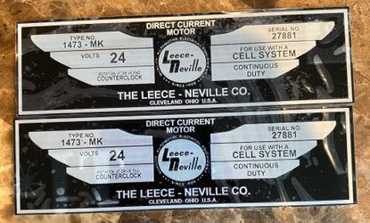 280 pesco Leece Neville motor data tag