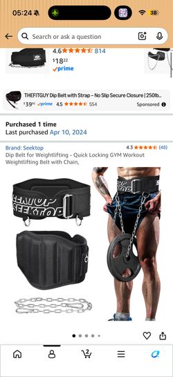 Weighted trice dip belt