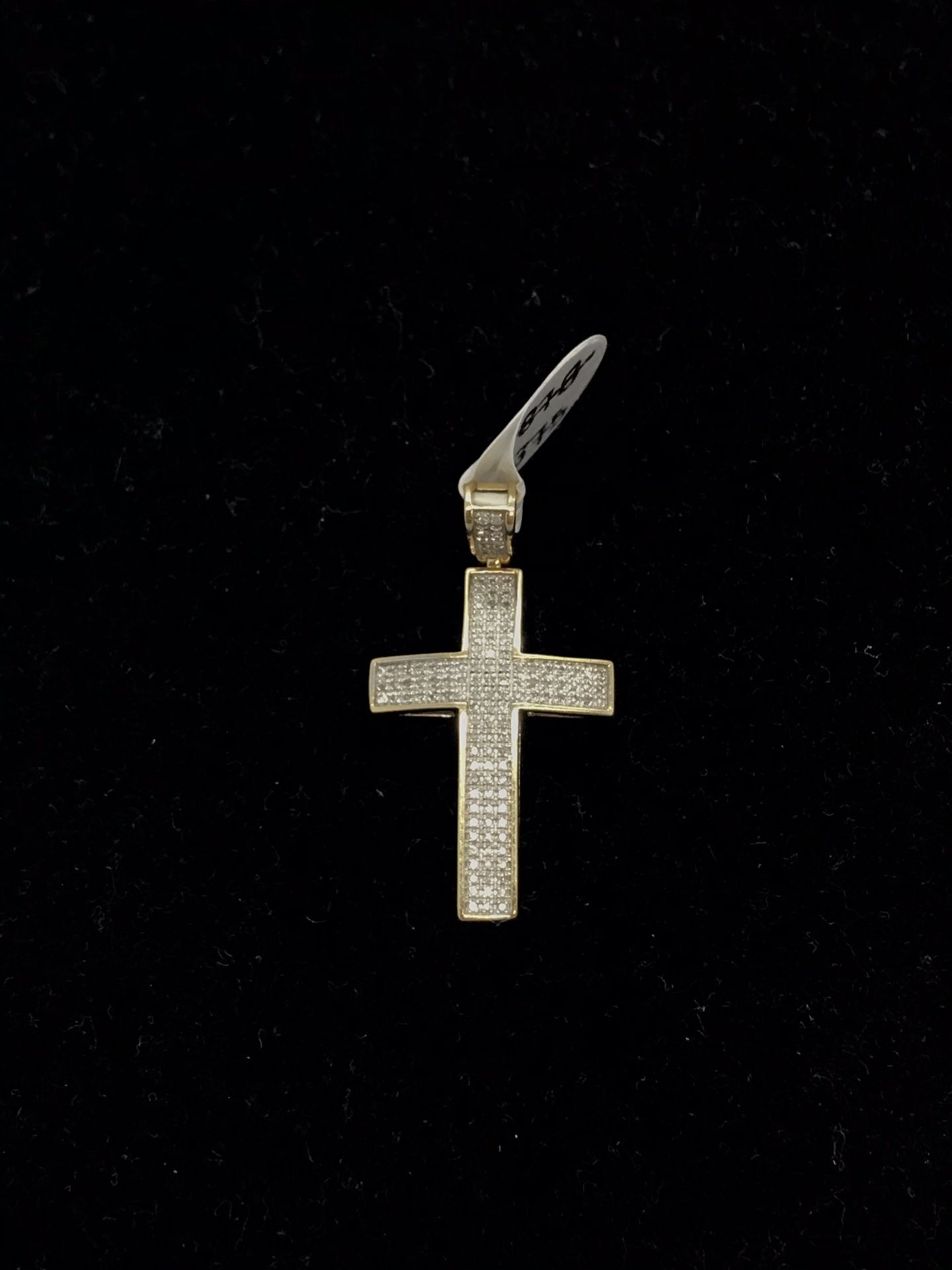 Gold 10k Diamond Cross Pendant New 