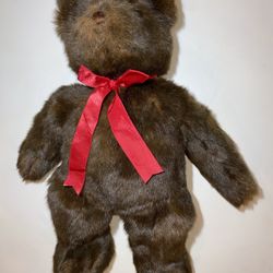 Vintage 1990 TY Pj Style 5400 Bear Plush Brown Stuffed Animal Toy Teddy 16" 
