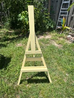 Large Wooden Display Easel — Pale Yellow | Wedding, Art, Events