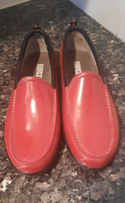 Red Lands End Women’s Rubber Slip On Flats Size 9