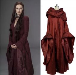 Game of Thrones Red Woman Dress Gown Outfit Melisandre Costume Halloween red witch sizes XL and XXL
