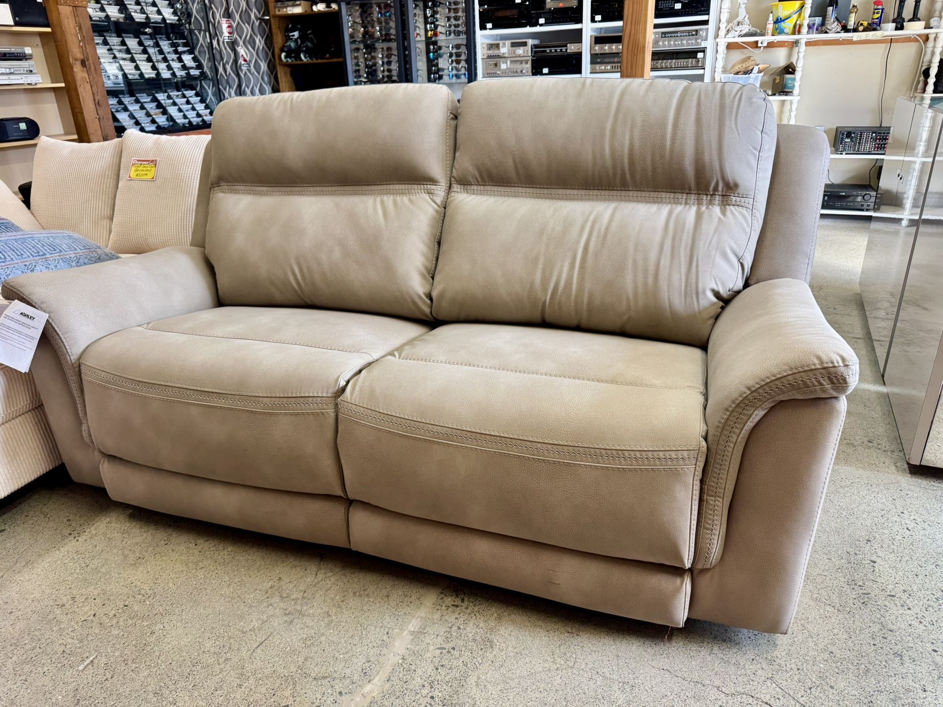 Brand New Next-Gen DuraPella Performance Fabric Dual Power Reclining Sofa (With Small Defect)
