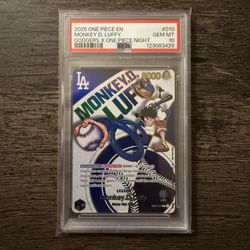 2025 One Piece TCG. Monkey D. Luffy. Dodgers SGA Promo Card #010. PSA 10.