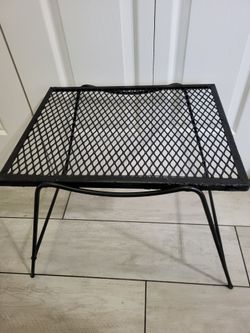 Black Wrought Iron Patio Table or Plant Stand 18.5"Lx14.5"Wx16"Tall ~ Sturdy Durable