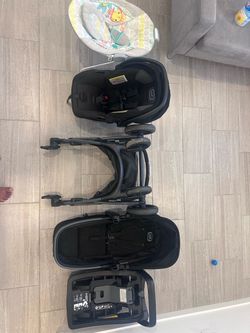 Evenflo Pivot Suite Travel System with LiteMax Infant Car Seat with Anti-Rebound Bar Dunloe Black