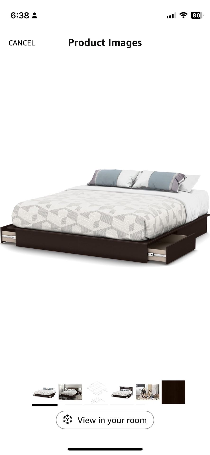 Eastern King Platform Bed with Storage--No Box Spring Needed!