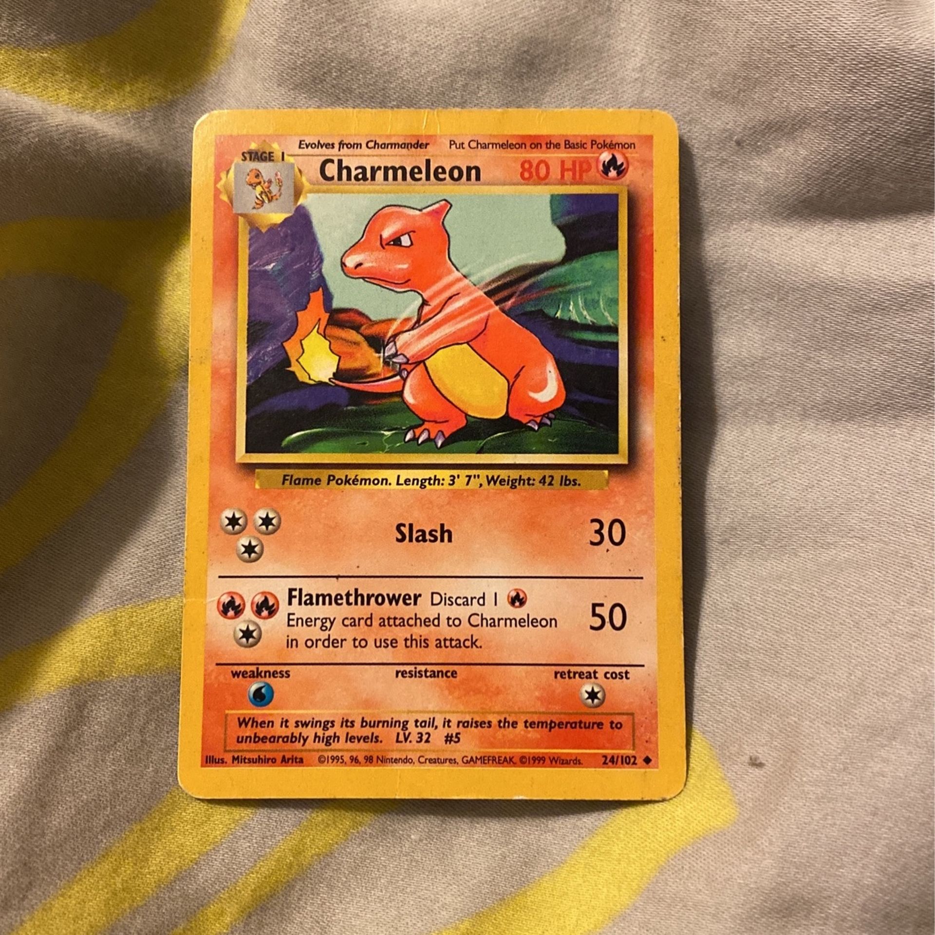 RARE Charmeleon Pokemon Card (OKAY Condition) 1995-99 24/102 for Sale in  Sun Prairie, WI - OfferUp