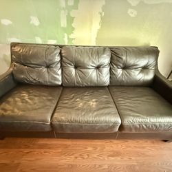 Brown Leather Sofa