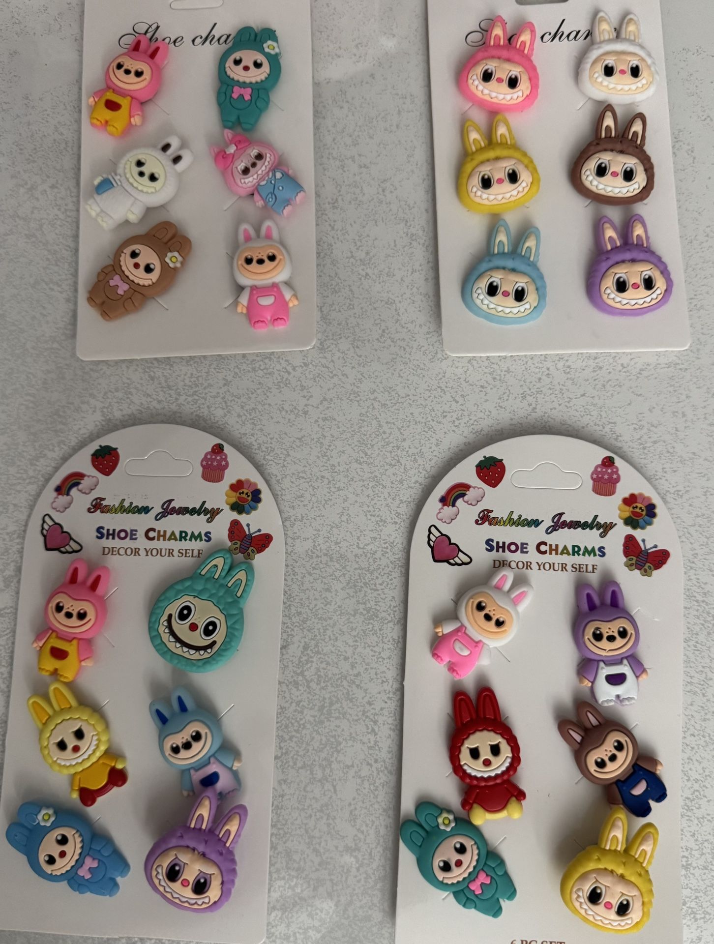 Set Of 6 Kawaii The Monster Shoe Charms, Backpack