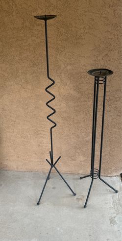 Postmodern black metal Floor Candle Holder set
