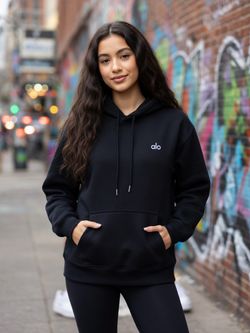Alo Yoga Black Pullover Hoodie